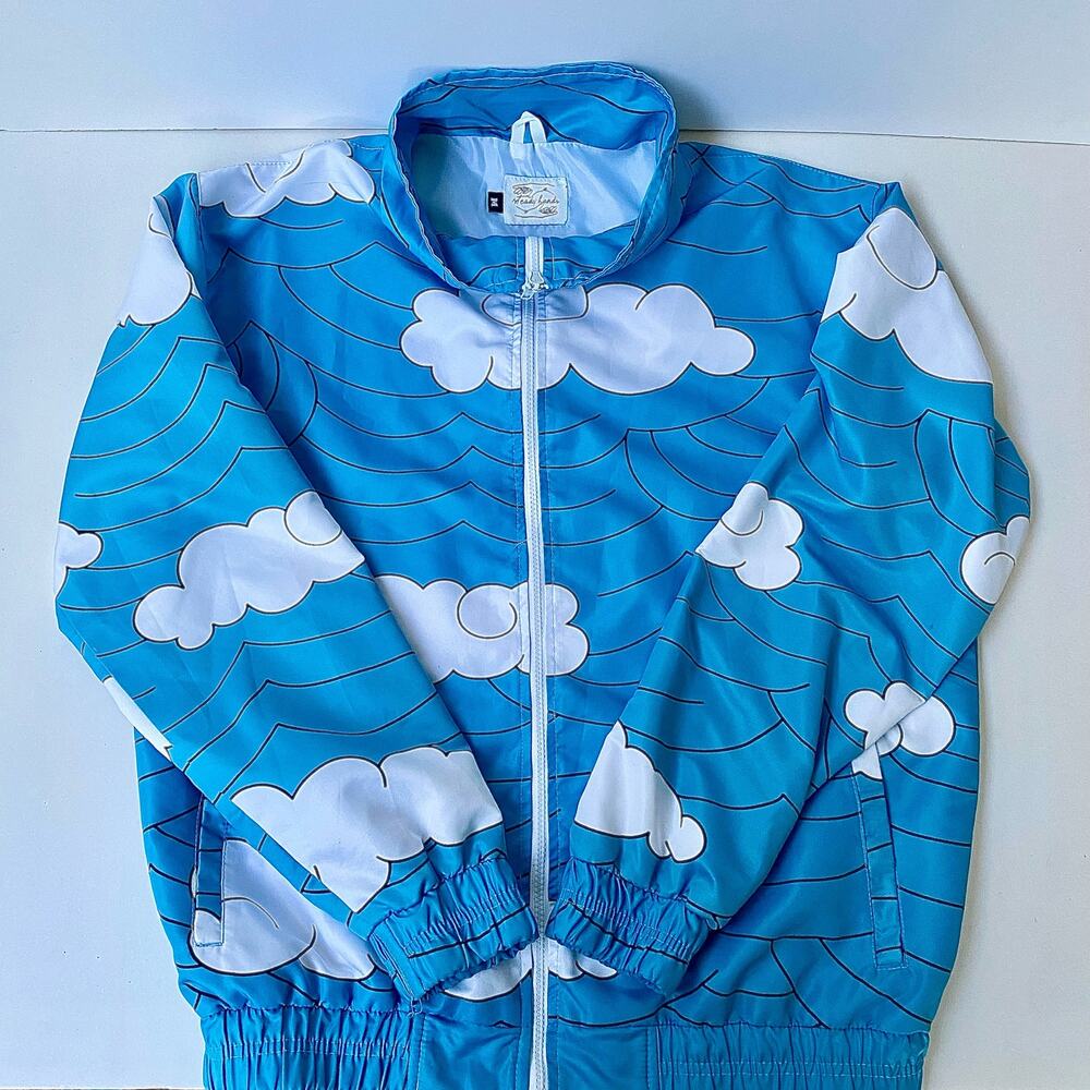 Demon Slayer Anime Tanjiro Water Breather Kimono Pattern Anime Zip Up Jacket Med